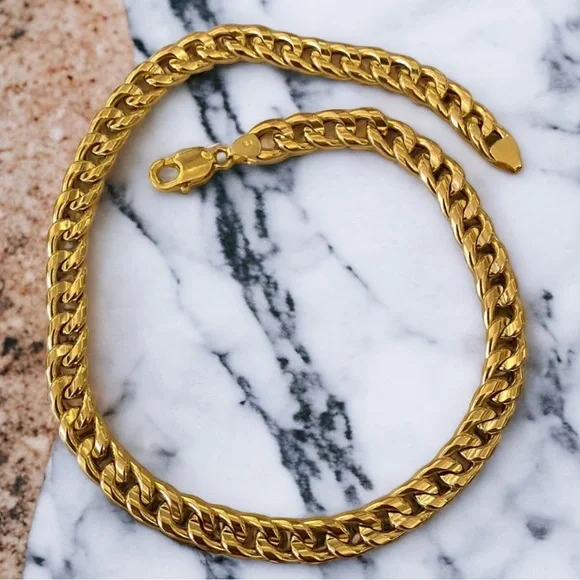 ***SOLD*** Italy 14k Gold 8mm Curb Link 16” Chain Necklace GORGEOUS! - Picture 7 of 12